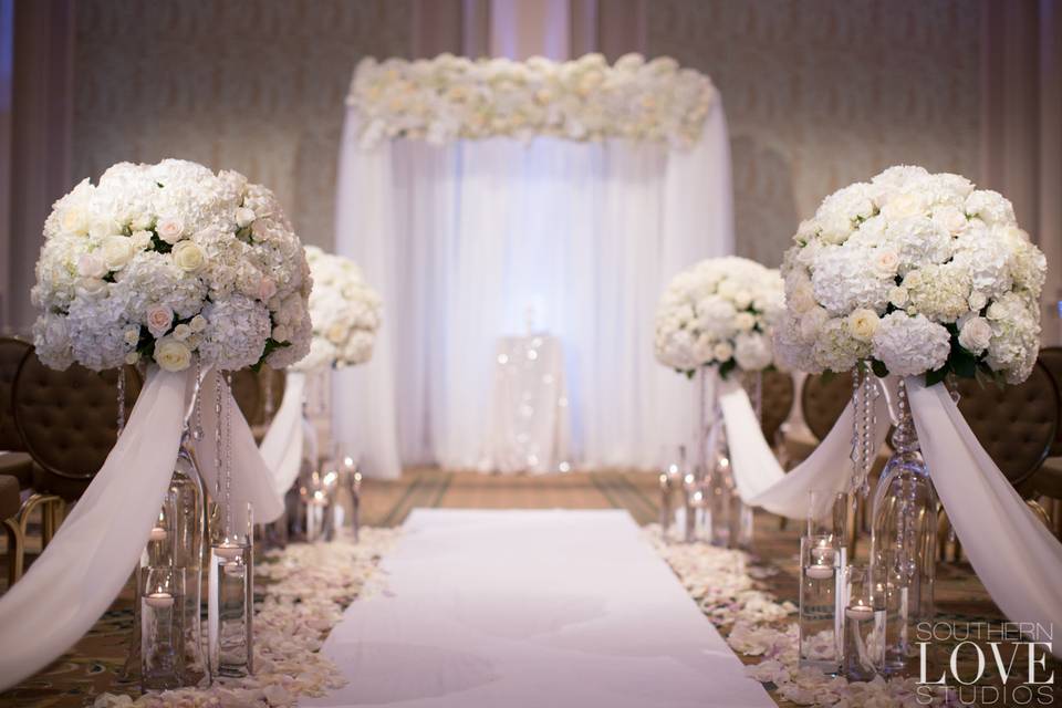 Wedding aisle and altar