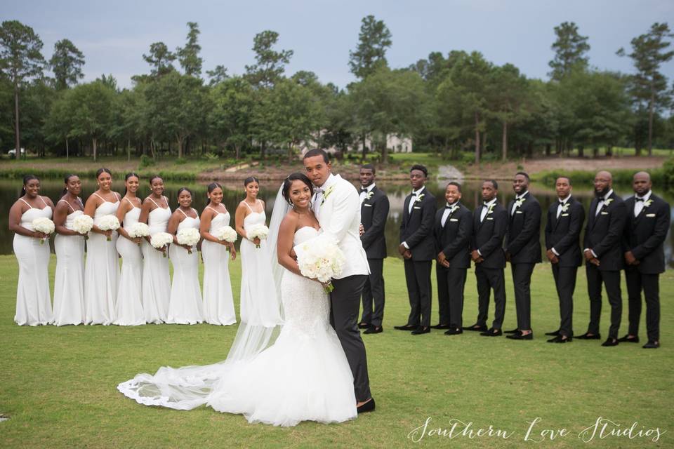 Newlyweds and their guests