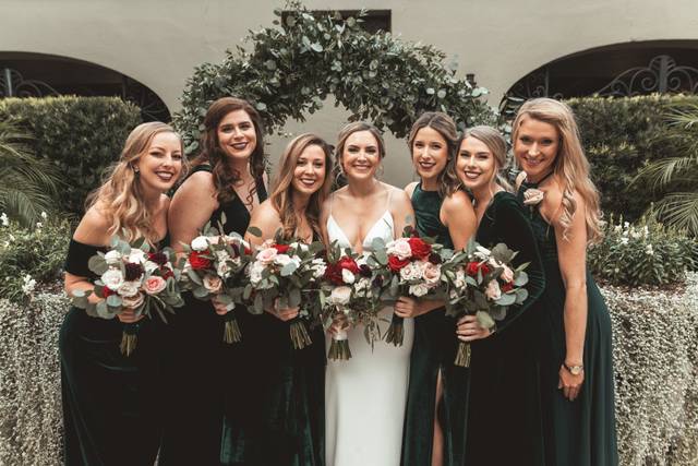 Emerald bridal party