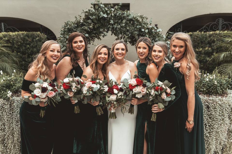 Emerald bridal party