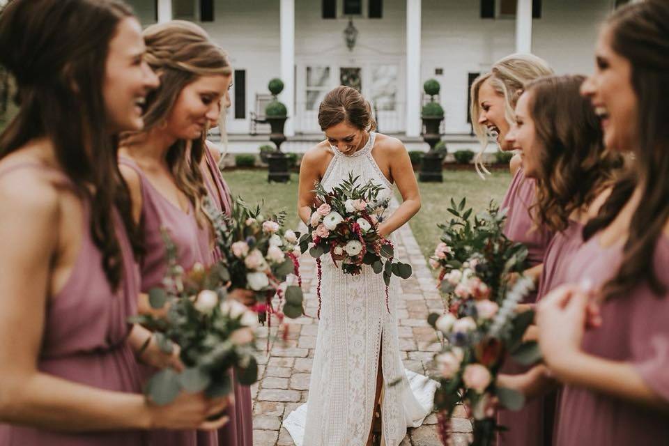 Bride with bridesmaid