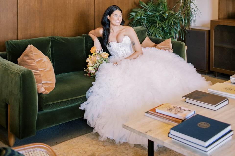 Bride in Living Room