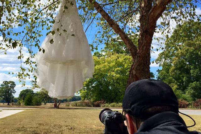 Bru filming katie's wedding dress