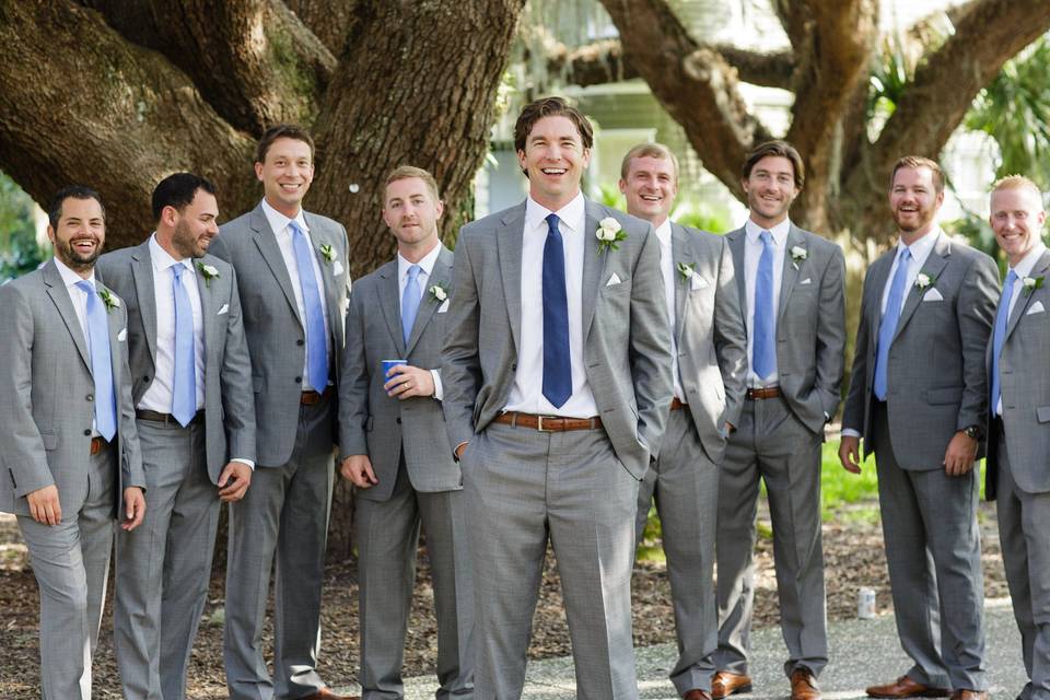 The groom with his groomsmen