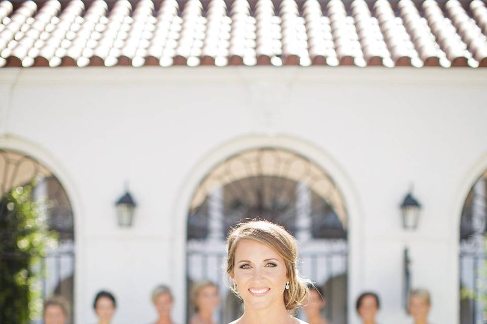 The bride with her bridesmaids