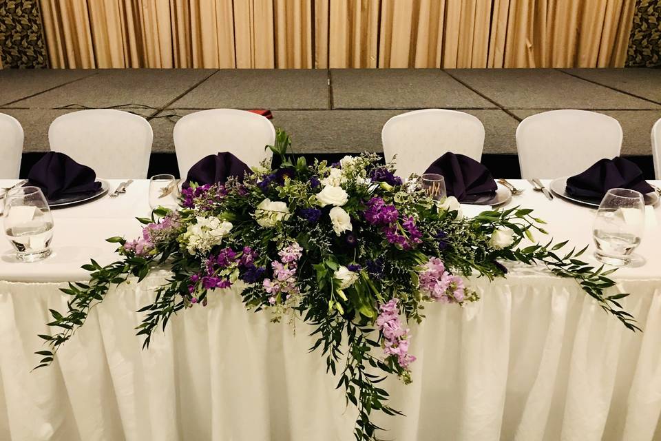 Lavender head table piece