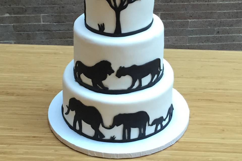 Black and white cake