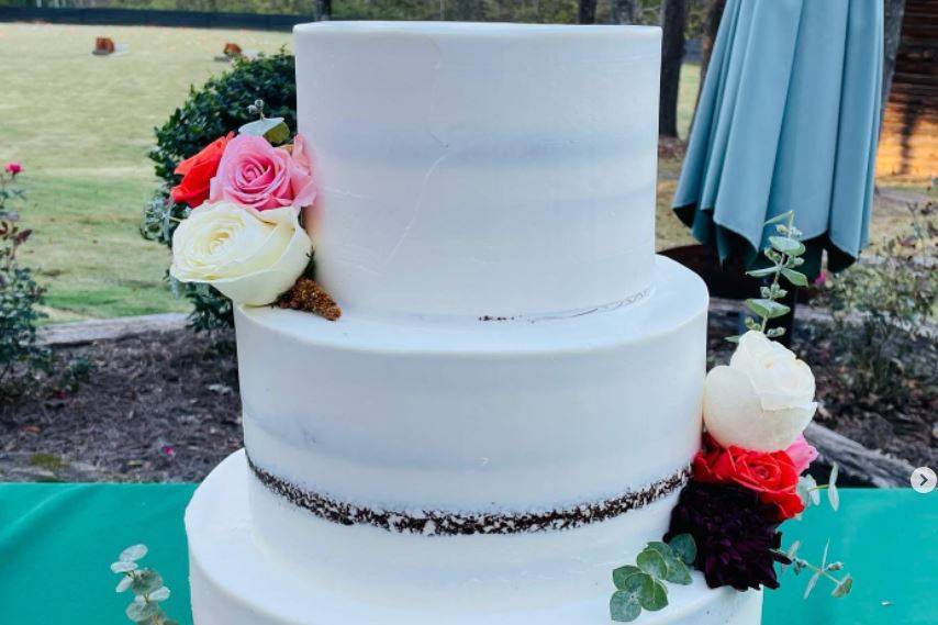 Semi naked floral cake