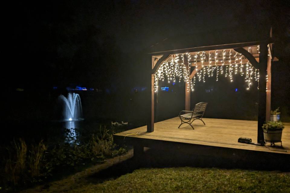 Gazebo and pond