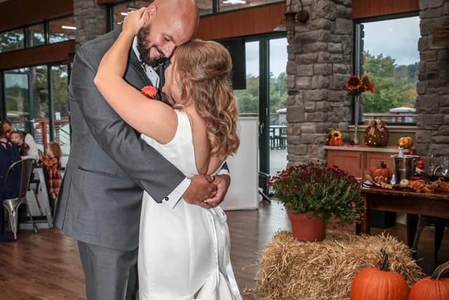 Slow dance and smiling