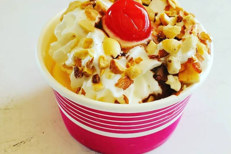 Cup with toppings