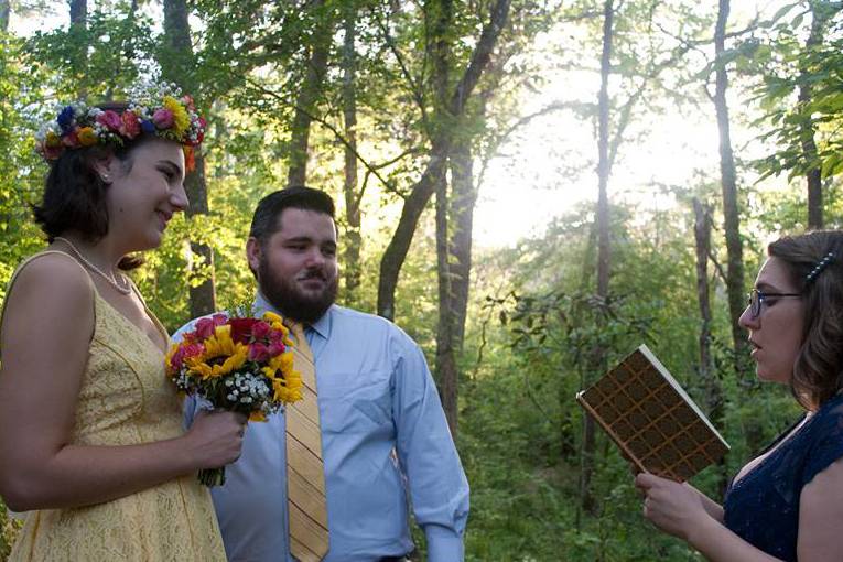 Ceremony in forest