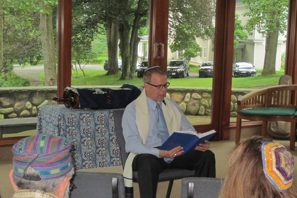 Officiant reading