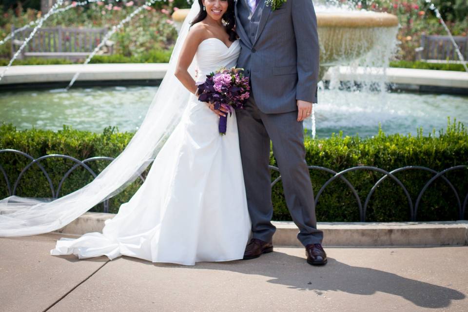 Posing at the fountain