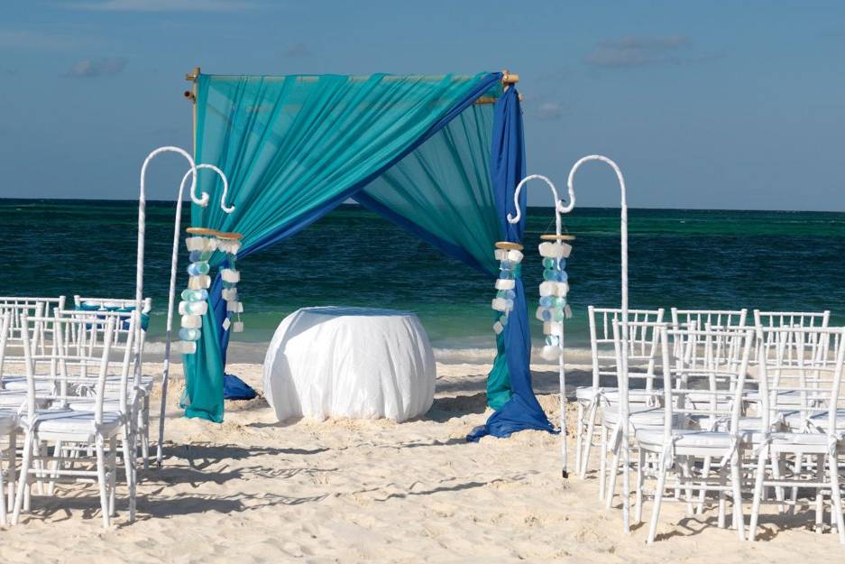 Aqua beach wedding
