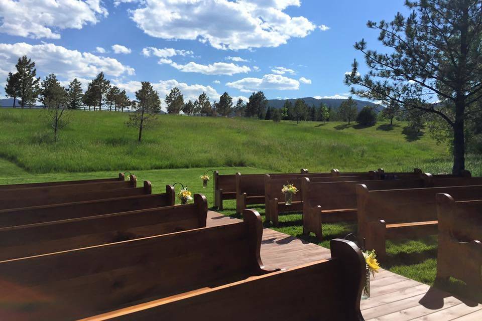 Outdoor wedding ceremony area