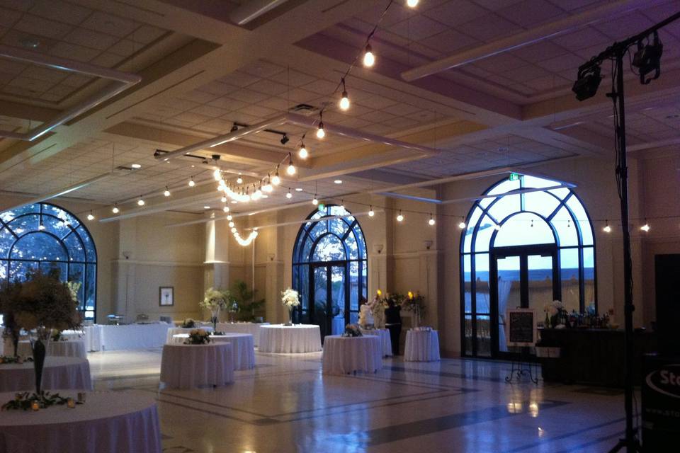 Reception hall lit up