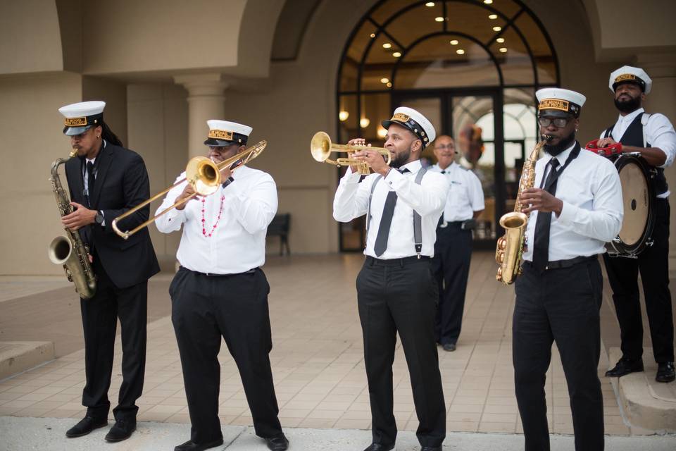 Brass band in action