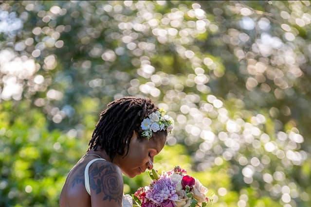 Beautiful bride and bouquet