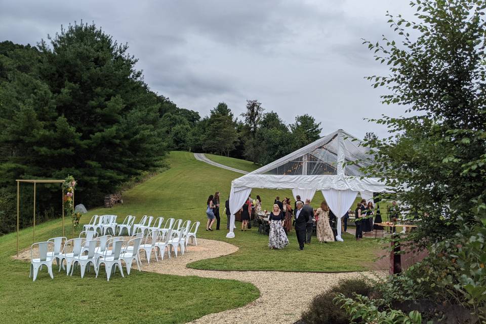 View of chairs and tent