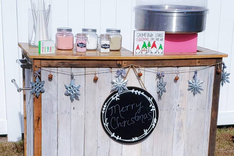 Rustic cart with signage