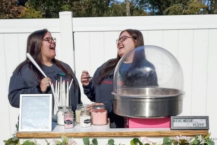 Wedding cart with signage