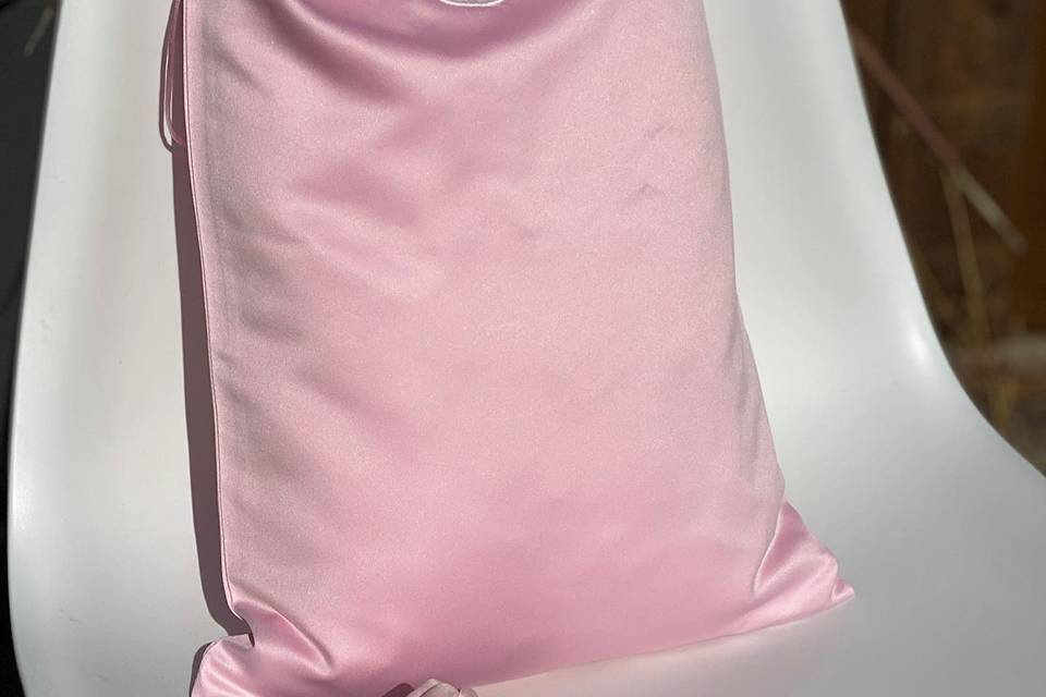 Pink satin bag