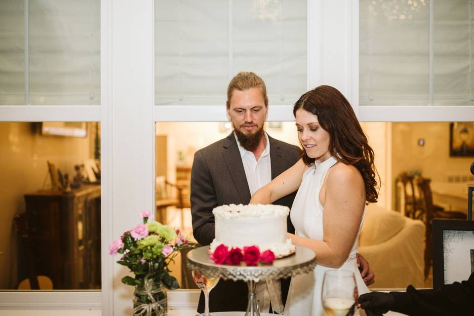 Cutting the cake