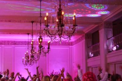 Pink reception lighting