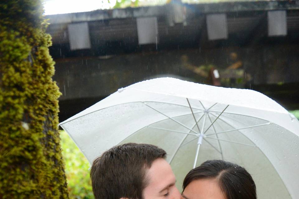 Kissing in the rain