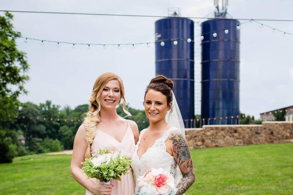 Bride and company