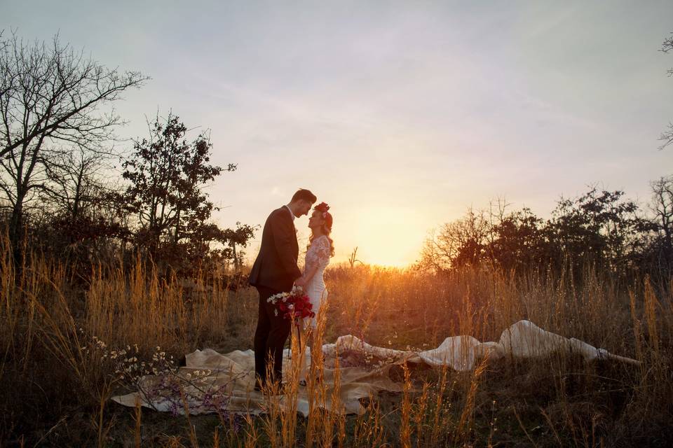 A couple and the sun