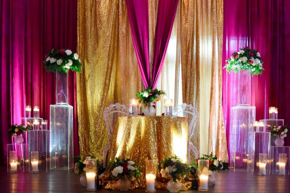 Bride and groom table