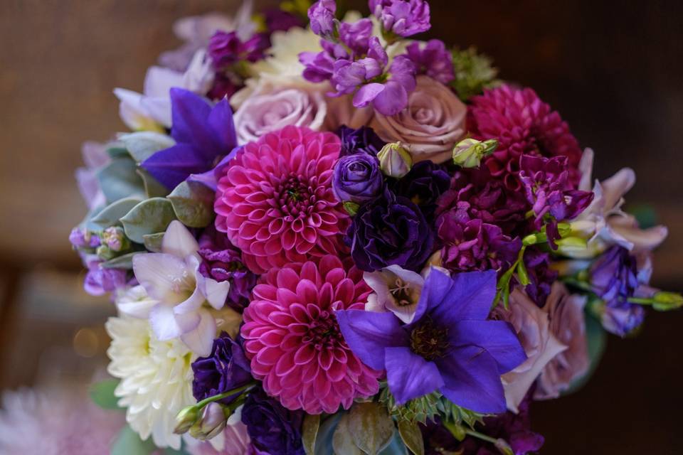 Luscious purple round bouquet