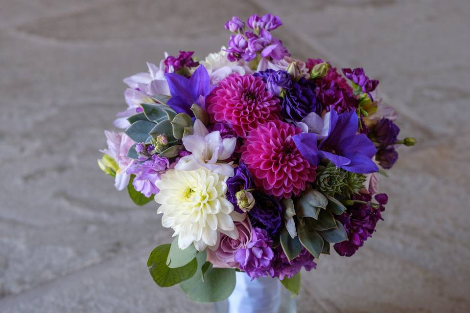 Luscious purple round bouquet