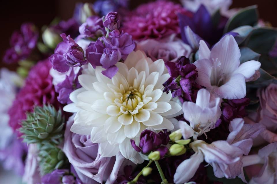 Luscious purple round bouquet