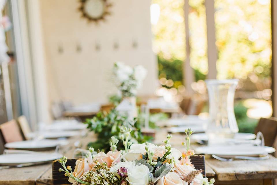 Rustic wedding setup