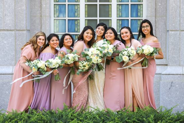 Pastel bridesmaids