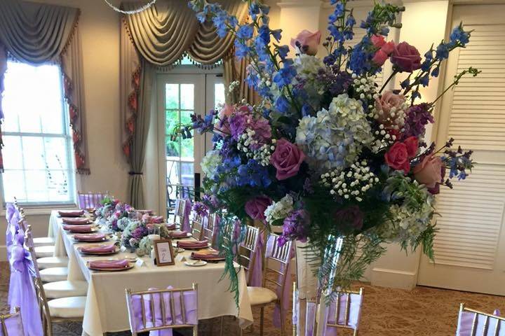 Indoor long table setup