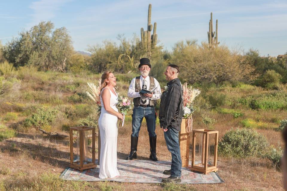 Desert wedding ceremony