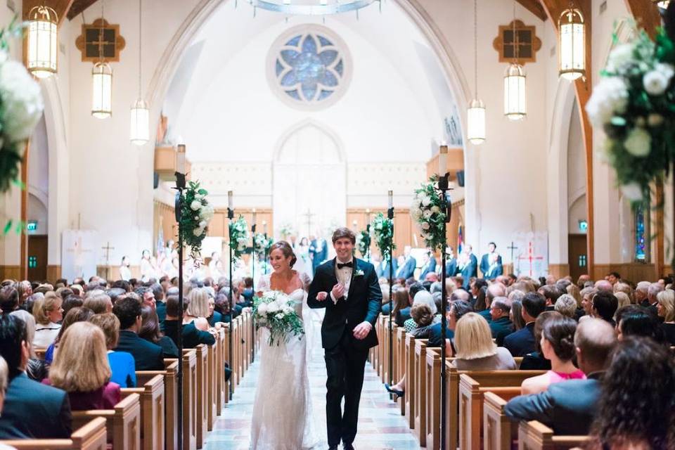 The bride and groom