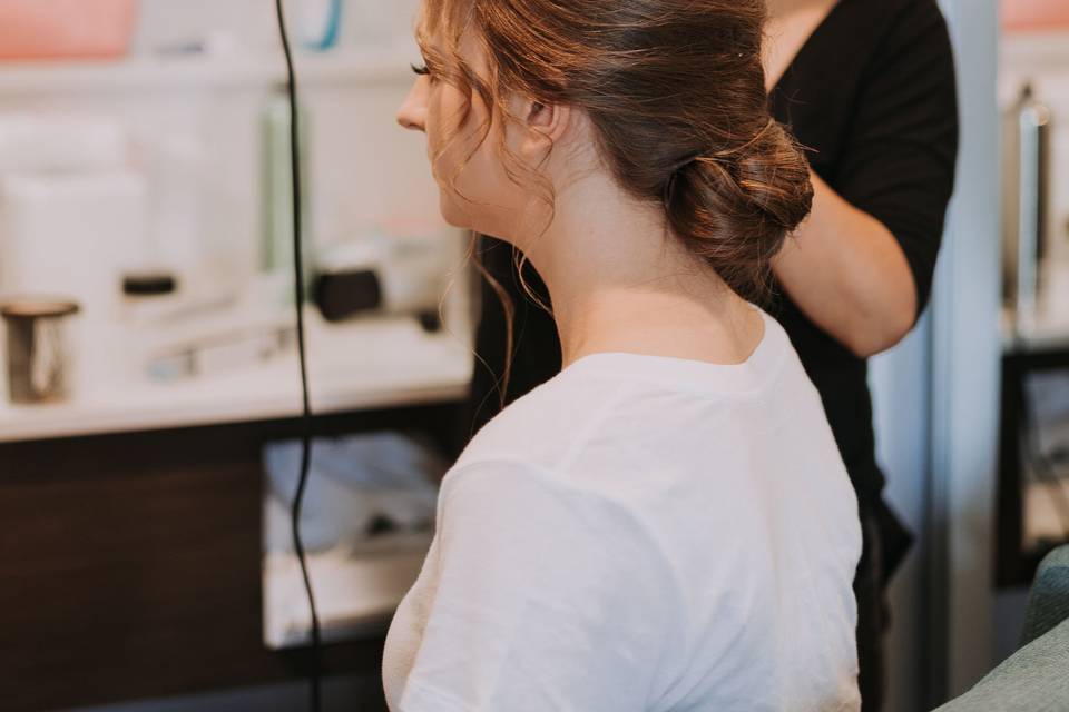 Low Bun with Curls