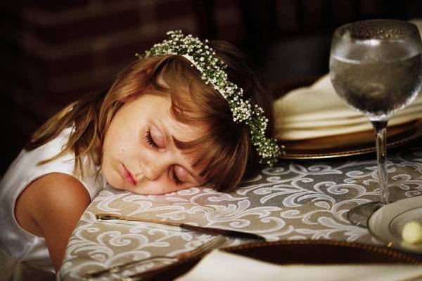 sleeping flower girl