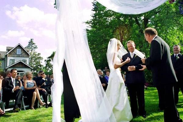 ceremony in the back yard