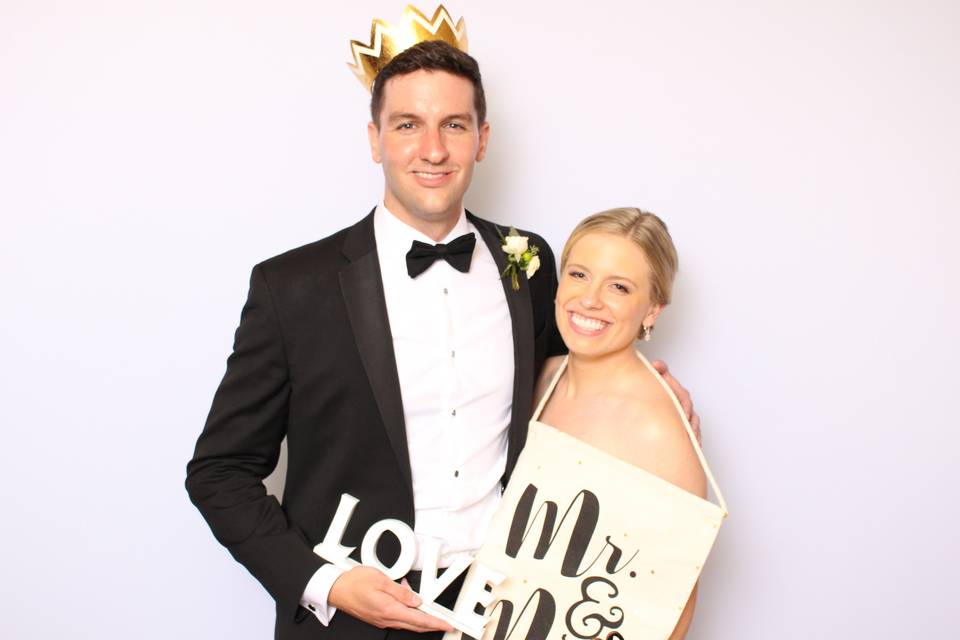 Newlyweds with props