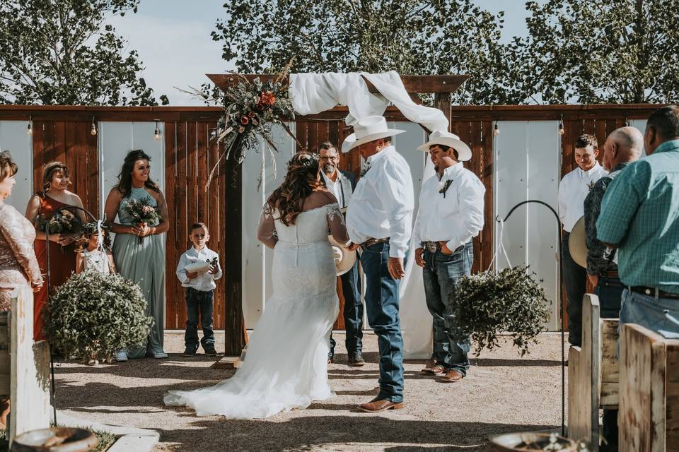 Outdoor wedding ceremony