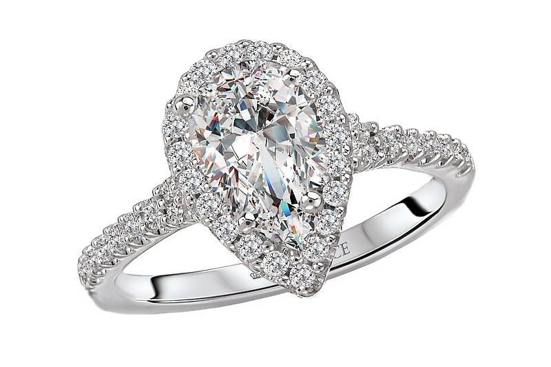Pear Shape Halo Ring