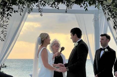 Black tie beach ceremony