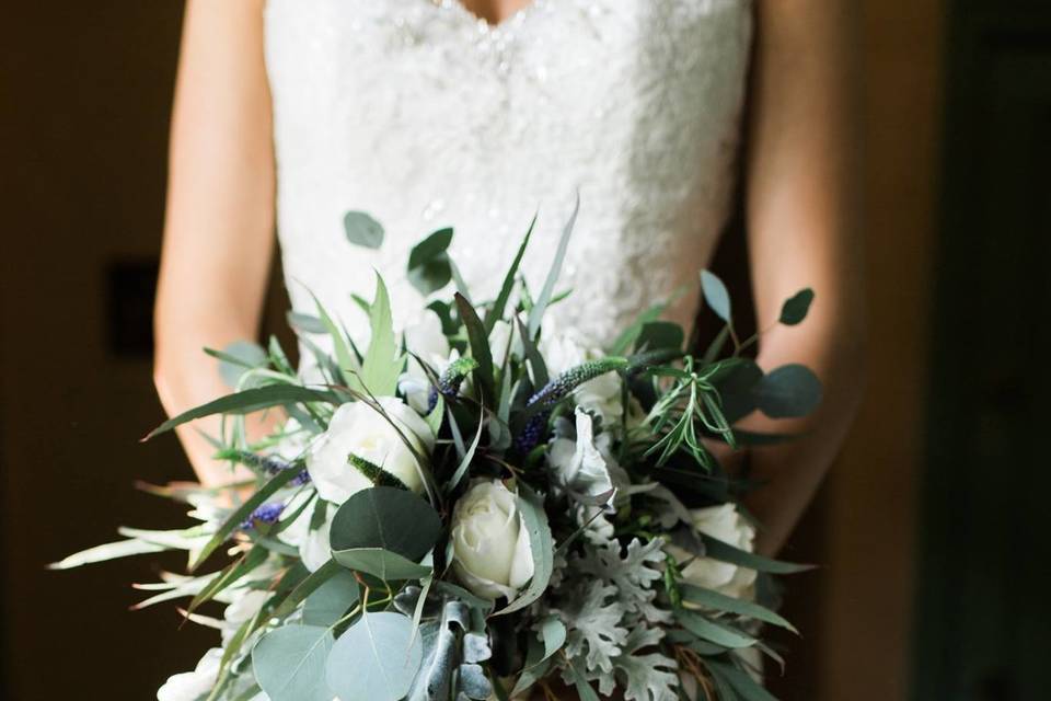 Greenery and White Bouquet