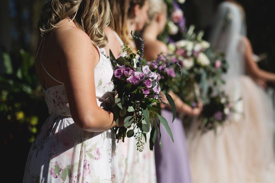 Lavender and pink bouquets